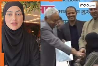 'Do kaan ke...', After Zaira Wasim, former actress Sana Khan angrily slams Bihar CM Nitish Kumar for Hijab controversy- Watch