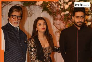 Amitabh Bachchan, Abhishek Bachchan and Aishwarya Rai make rare appearances, as they arrive together for...-Watch viral video
