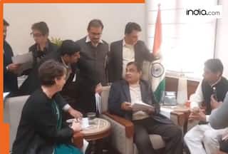 When Gadkari met Priyanka Gandhi, it was all about food and bhai-behen talks | Video goes viral