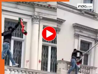 ये है असली Spider-Man! देखते ही देखते दीवार के सहारे एम्बेसी की छत पर चढ़ गया शख्स, देखें Video