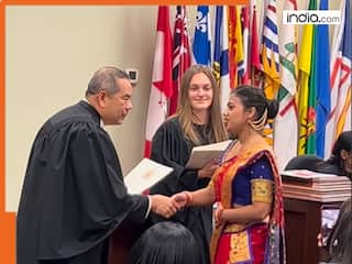 Viral video of Indian woman taking Canadian citizenship oath in Nauvari saree is winning hearts