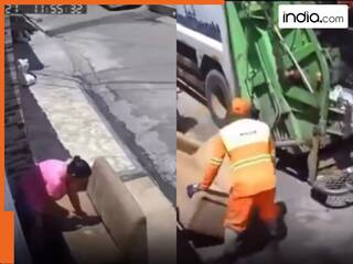 Funny Video Today: महिला ने घर में सफाई के लिए बाहर रख दिया महंगा सोफा, झट से उठा ले गई कचरा गाड़ी | देखें वीडियो