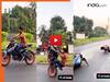 Viral Video: बाइक के साथ उड़कर स्टंट करने लगा शख्स, मगर ऐसा गिरा सारे दांत निकल पड़े | देखें वीडियो