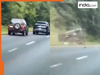 VIDEO: आगे निकलने के चक्कर में उड़ गए कार के परखच्चे, सिर्फ 3 सेकंड की जल्दबाजी ने सबकुछ खत्म कर दिया | देखें वीडियो