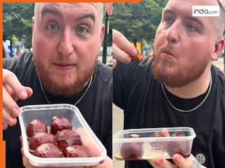 Viral Video: गुलाब जामुन देखते ही पागल हो गया अंग्रेज, डिब्बे की चासनी तक चाट गया | देखिए वीडियो