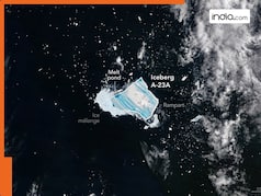 धरती पर मंडाराया खतरा! तेजी से पिघल रहा है मुंबई से दोगुने आकार का हिमखंड...सैटेलाइट तस्वीरों में दिखें तालाब