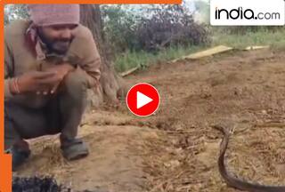 ठंड में आग के पास कोबरा से गप्पे लड़ाता दिखा शख्स! सांप का रिएक्शन देखकर लोग हुए हैरान, देखे VIDEO