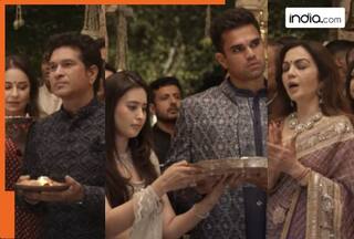 WATCH: Arjun Tendulkar, Saaniya Chandhok celebrate pre-wedding festivities in Jamnagar, blessings from Tendulkar's and Ambani's captured in heartwarming video