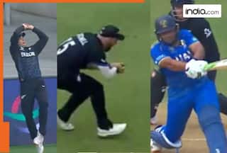 WATCH: Mark Chapman and Daryl Mitchell execute a spectacular boundary catch to send UAE's Alishan Sharafu back