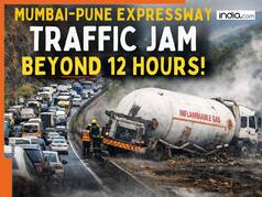 Mumbai-Pune Expressway traffic jam stretches beyond 12 hours after flammable gas tanker...