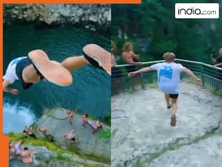 VIDEO: लड़के की हिम्मत देखकर ही कांपने लगे लोग, ऐसी जगह से लगाई छलांग कैमरामैन तक डर गया | देखें वीडियो