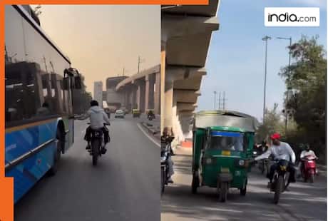 Biker in Delhi opens doors of cars, buses on busy road with people demanding severe action, Delhi Police takes action | Watch viral video
