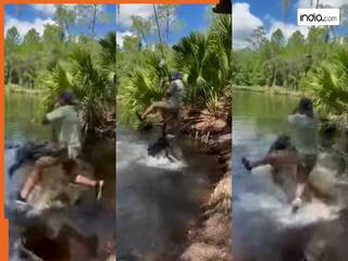 Magarmach Ka Video: मगरमच्छ से प्रैंक करने की गलती कर गया शख्स, ऐसा काटा जिंदगी भर नहीं भूलेगा | देखिए वीडियो