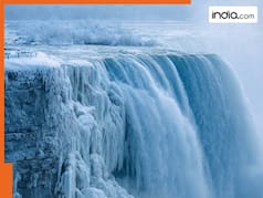 कुदरत का करिश्मा! नियाग्रा फॉल्स पर बर्फ की चादर, टूरिस्ट स्पॉट बना बर्फीला वंडरलैंड