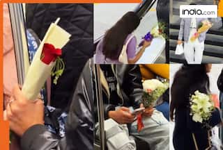 ‘Gen Z is healing something’: Scenes from Delhi Metro during Valentine’s week flood social media as lovers carry flower bouquets | Watch viral video