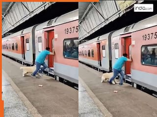 Train Ka Video: चलती ट्रेन में डॉगी को चढ़ाने लगा शख्स, तभी फिसल गया पैर | हिला देगा आगे का सीन
