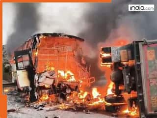 Andhra Pradesh Bus Accident: 10 charred to death after lorry collision triggers massive fire, several others critically injured