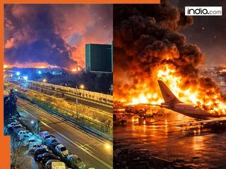 Tehran's Mehrabad Airport erupts in flames after Israeli strike, burning aircraft and massive explosions caught on camera | Watch video