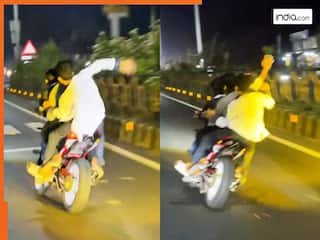 Stunt Ka Video: चलती बाइक को ही डांस कराने लगे लड़के, तभी जो हुआ यकीन नहीं होगा | देखें वीडियो