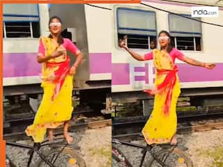 Girl Dance Video: रेलवे ट्रैक के पास लगाई साइकिल, फिर उसी पर चढ़कर डांस करने लगी लड़की | Viral हुआ ये वीडियो