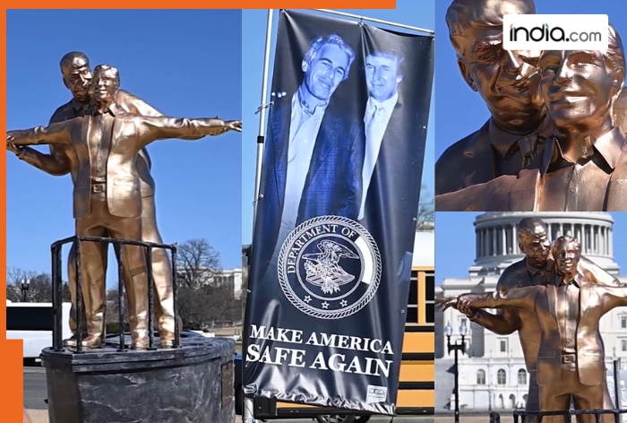 Statue of Donald Trump and Jeffrey Epstein in ‘Titanic’ pose amid Middle East tensions becomes talk of town; viral video inside