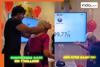 'Daadi deserves world': Grandson surprises grandma when she gets 1 million subscribers; YouTube reacts | Watch viral video