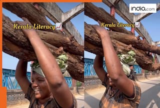 Kerala woman carrying firewood load on head wins hearts with her fluent English | Watch viral video