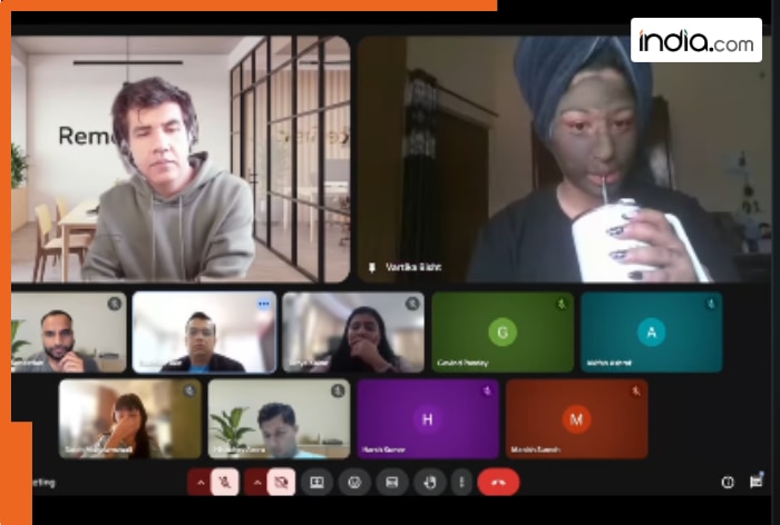 Gen-Z employee joins meeting with face mask, towel, tumbler; CEO asks, 'Which mask is it?' | Watch viral videos