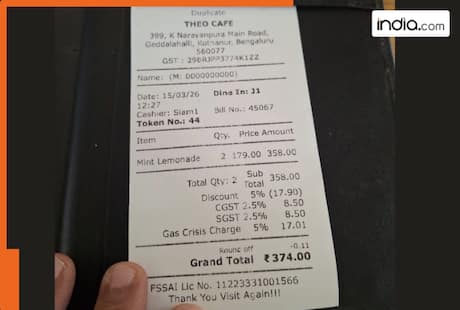 ‘Gas Crisis Charge’ on lemonade in Bengaluru cafe surprises netizens as they ask, ‘Is it ethical?’