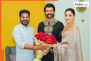 Vijay looks ‘sanskari’ in black kurta, Rashmika glows in her wife era in tissue saree as they meet Telangana CM - See Virosh’s latest pics