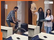 IIT Bombay students celebrate ‘No Bag Day’ in viral video, Carry books in buckets, chairs and even cycles