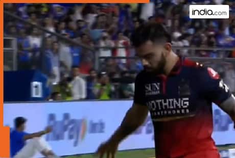 WATCH: Virat Kohli reacts in frustration despite scoring 50 vs MI, throws helmet in anger, video goes viral