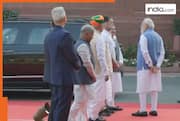 A rare pause in politics: PM Modi, Rahul Gandhi shake hands, chat at Parliament | Viral video