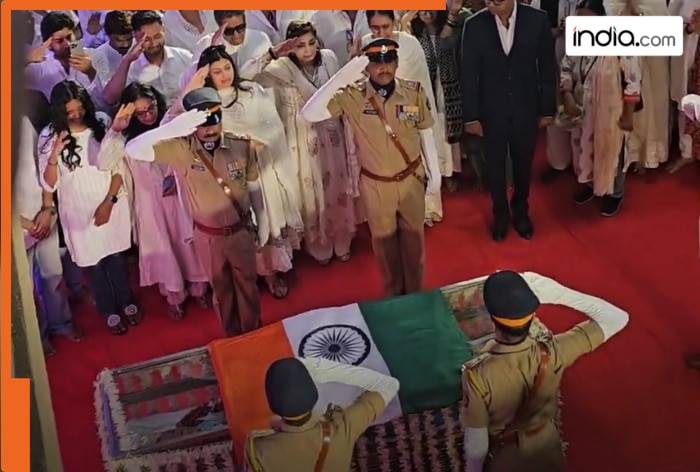 Asha Bhosle Funeral: Granddaughter Zanai Bhosle breaks down as legendary singer is wrapped in Indian flag during state honours – Watch Video