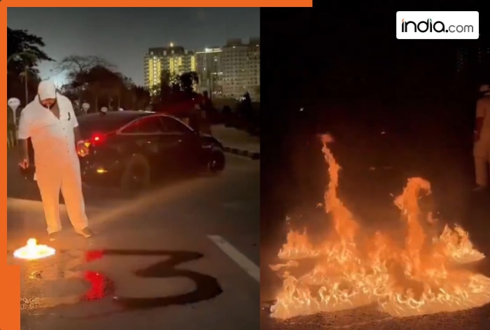 Mumbai man sets road on fire to shoot filmy reel on birthday; police takes action | Watch viral video