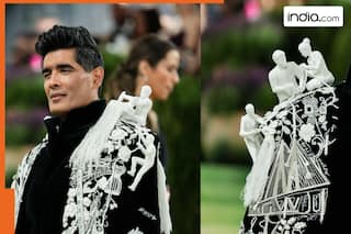 Met Gala 2026: Manish Malhotra celebrates artisans with their 3D sculptures, names on his outfit, and layers a measuring tape
