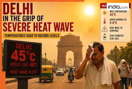IMD issues severe heat wave alert for Delhi with temperature reaching 45 degrees Celsius