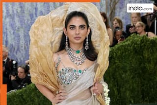 Met Gala 2026: Isha Ambani stuns in a golden sculpted saree by Gaurav Gupta with 1,800 carats of diamonds- Pics