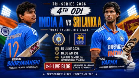 India A vs Sri Lanka A 4th Match Live Score: Ayush Badoni picks a wicket as Lankans lose their 6th in chase of 266