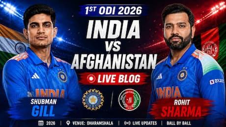 India vs Afghanistan 2026 1st ODI Match Live Score: Heavy RAIN in Dharamshala delays TOSS by more than hour