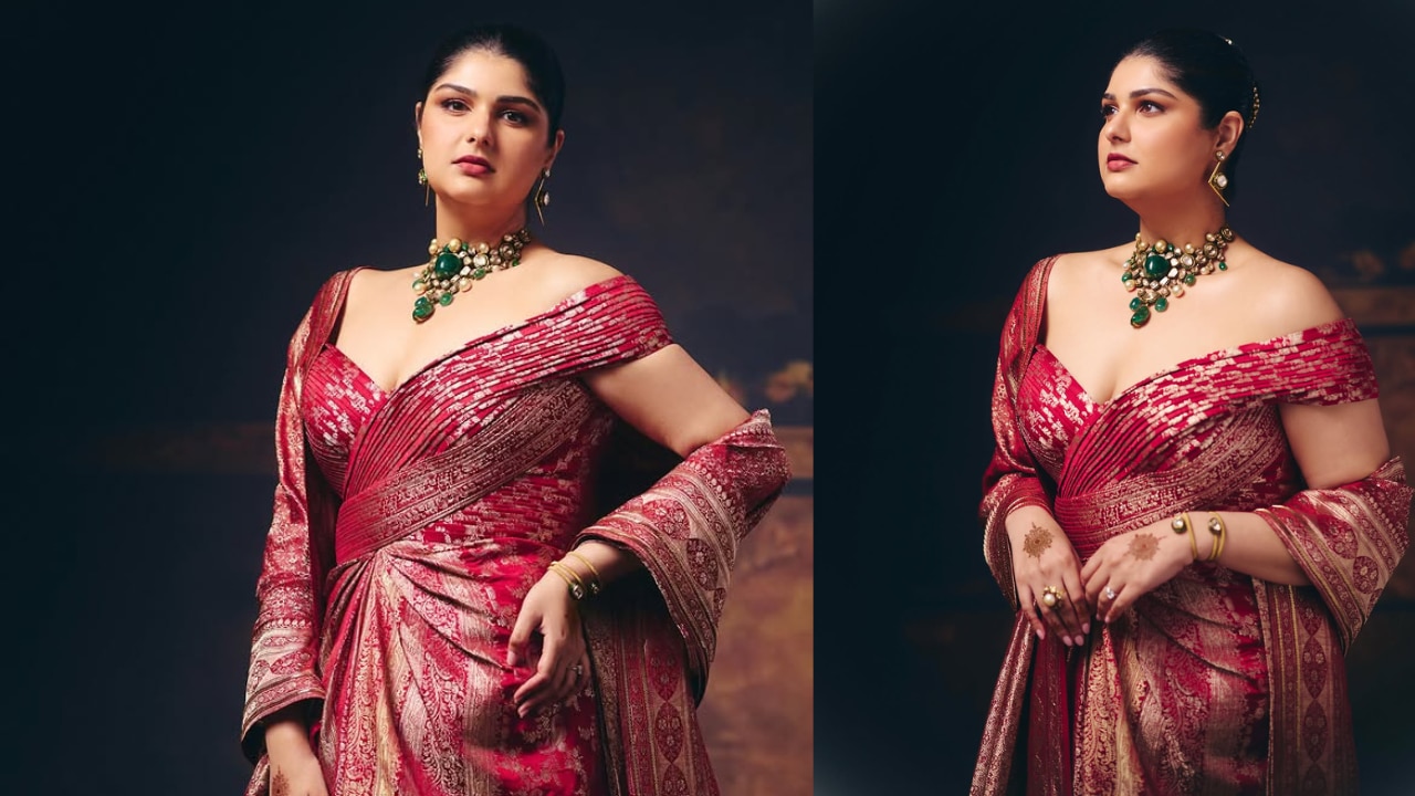 Anshula Kapoor stuns in a sindoori red Banarasi brocade saree by Amit Aggarwal for reception; here’s how much it costs