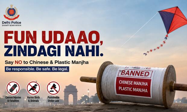 'Dear Kuchu Puchu, Patang Udao but...': Delhi Police shares playful social media post on use of banned Chinese and plastic manjha