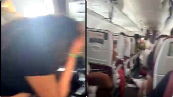 Watch: Terrifying moment Air India flight hits severe turbulence, air hostess pleads…