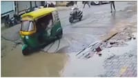 Watch: Rs 40-crore road caves in during pipeline testing in MP’s Indore, terrified passersby step back