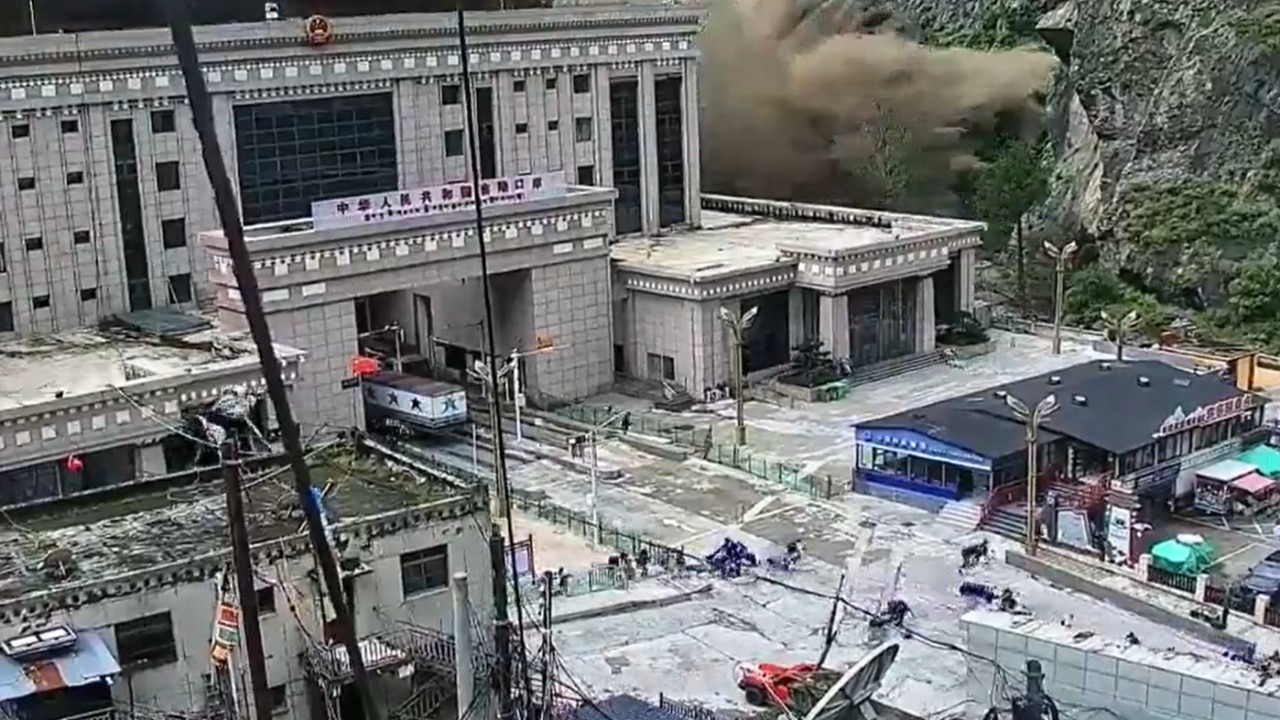 Terrifying CCTV captures seconds before Nepal-China border is swallowed by flash flood; WATCH