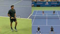 Roger Federer stages magnificent return to US Open along with legends Andre Agassi, Andy Roddick and John McEnroe - Watch