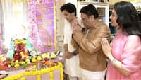 Govinda celebrates Ganesh Chaturthi with Yashvardhan, Tina Ahuja; Sunita Ahuja skips family celebration amid separation rumours