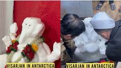 Indian scientists celebrate Ganesh Chaturthi in Antarctica with snow idol, visarjan | Viral