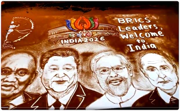 BRICS Summit: Watch artist creates special sand art to welcome world leaders to Delhi