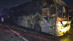 9 charred to death after moving bus catches fire on Yamuna Expressway near Jewar airport in Greater Noida